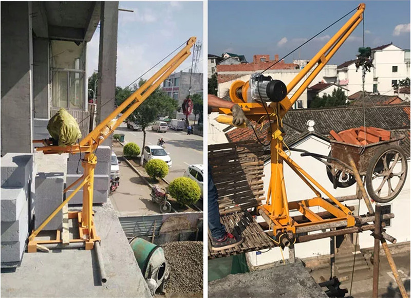 360 Degrees Reotation Outdoor Mini Lifting Crane 500KG 1000KG Mini Crane 